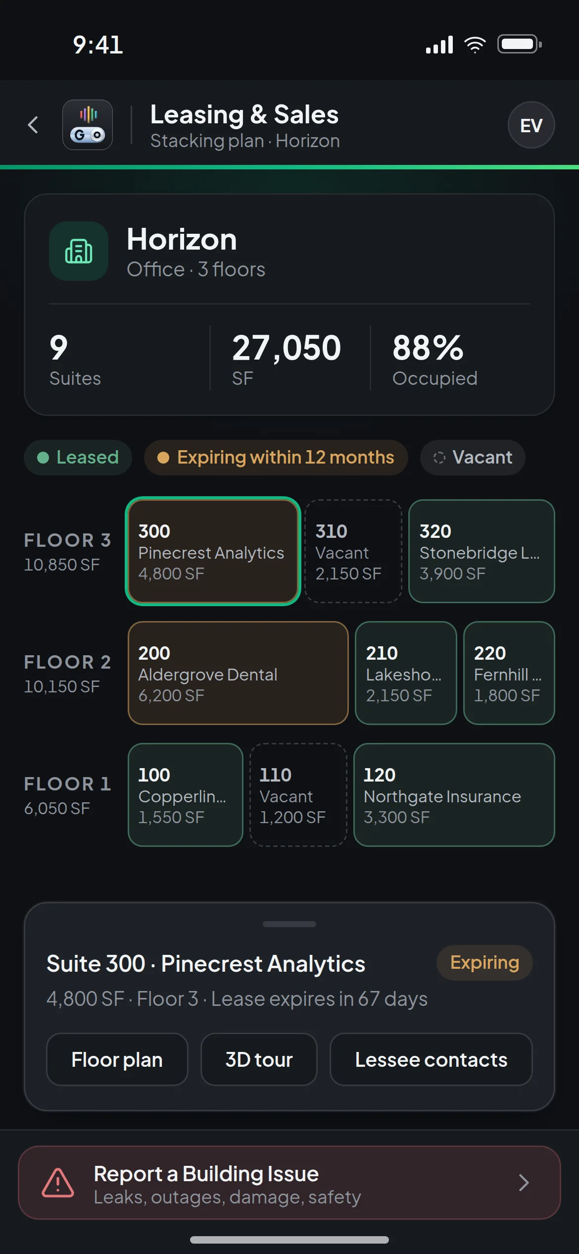 The Stacking plan screen of OperoGo.