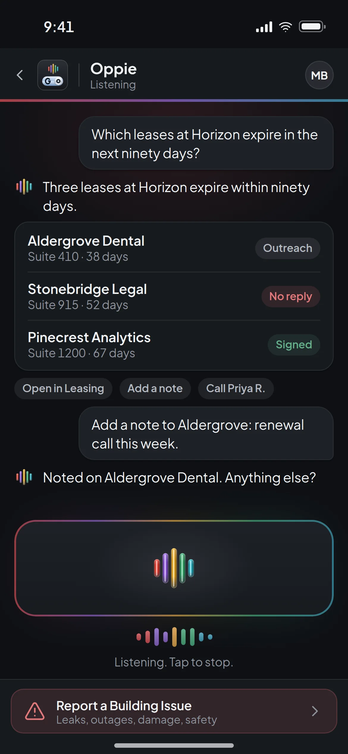 The Oppie screen of OperoGo.